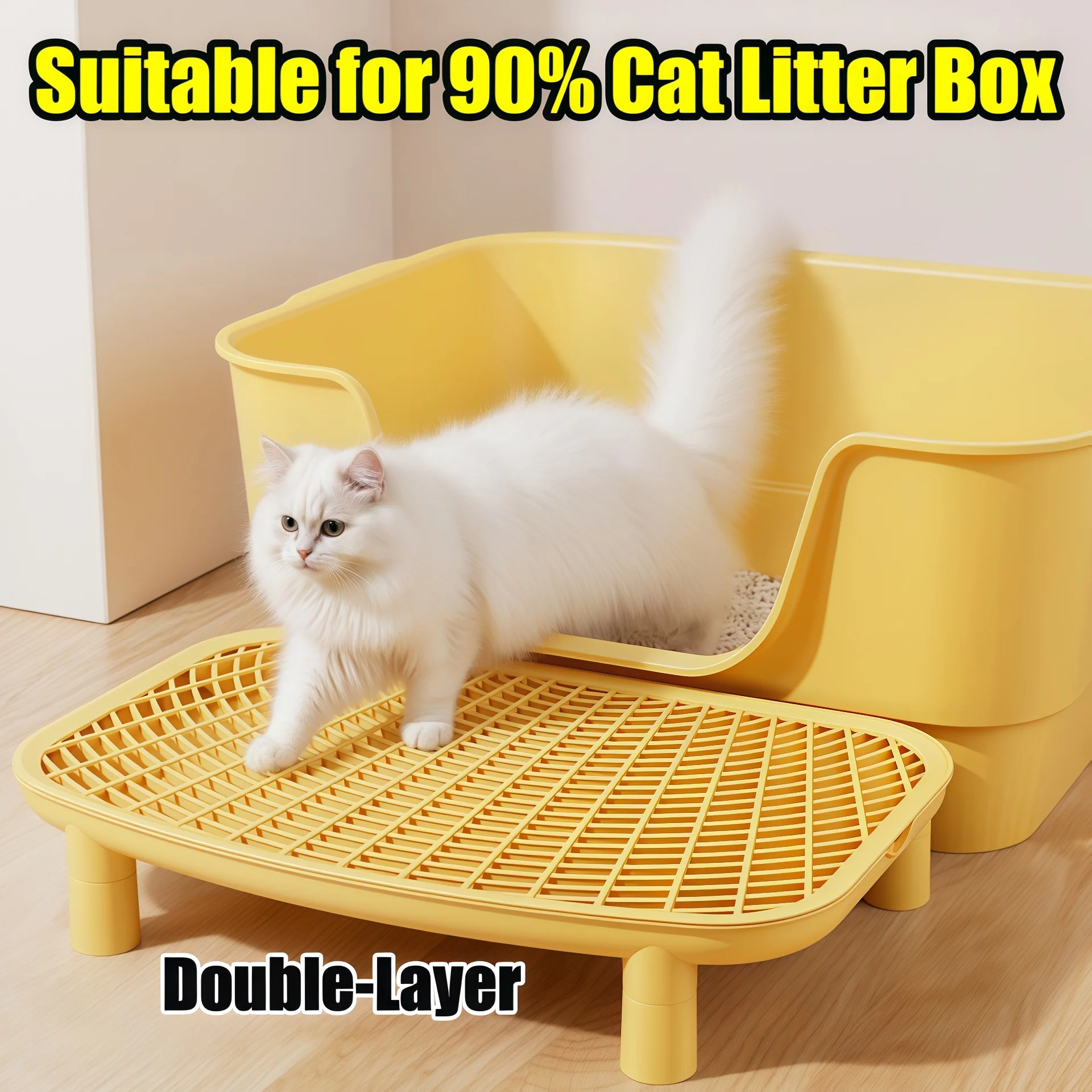Cat Litter Box Sand Mat with Double Layer Filter Leak Proof Design Cat Litter Mat Removable Pad 1005009859058682