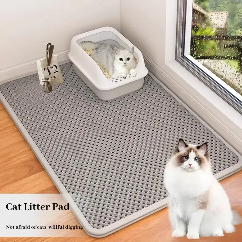 Cats Litter Mat Double Layer EVA Cat Litter Pad Large Hole Anti-Slip Sand Bowl Filter Mat Sandbox 1005009862810503