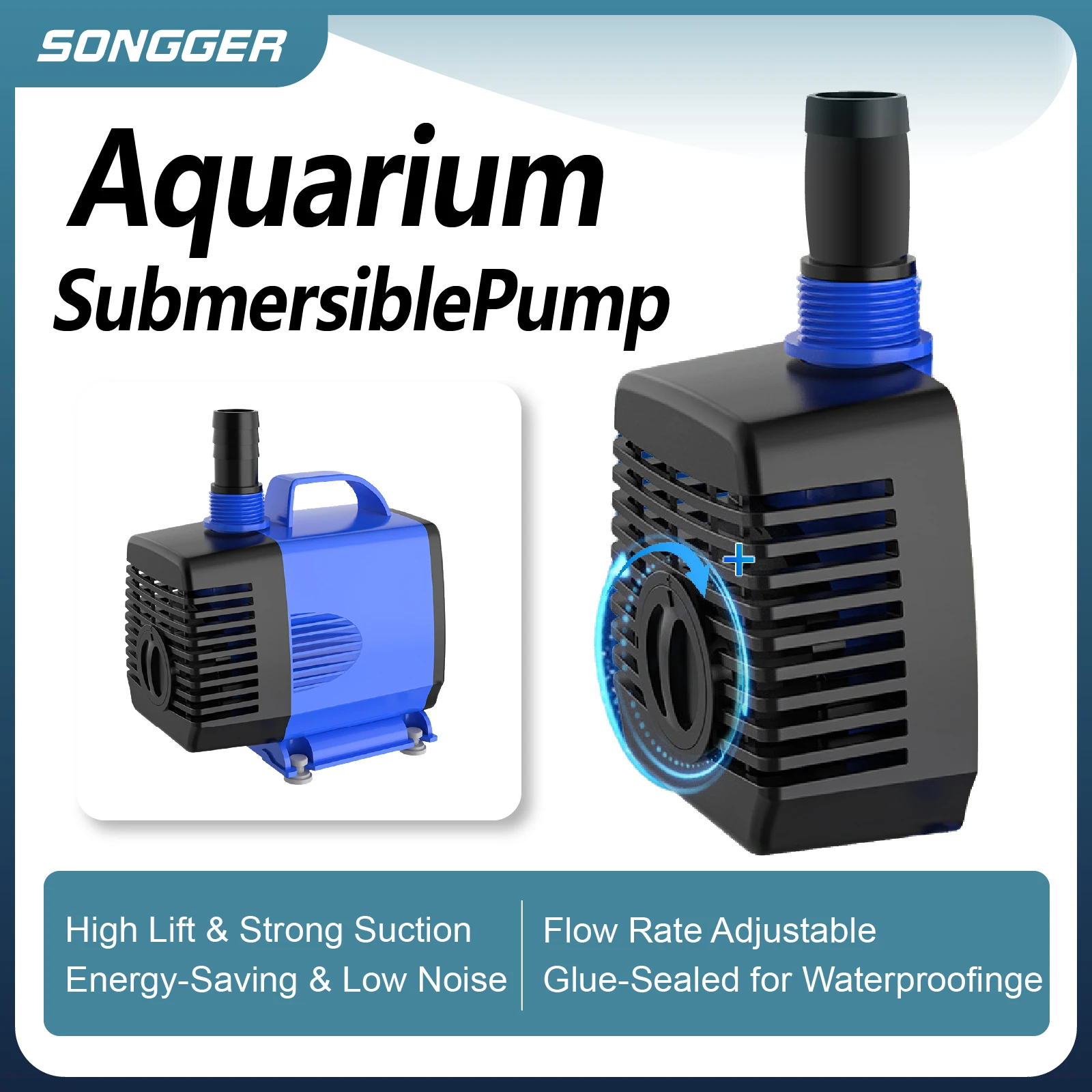 Aquarium Pond Submersible Water Pump 220V Silent Low Noise Ceramic/Stainless Shaft Adjustable Flow 1005009869706457