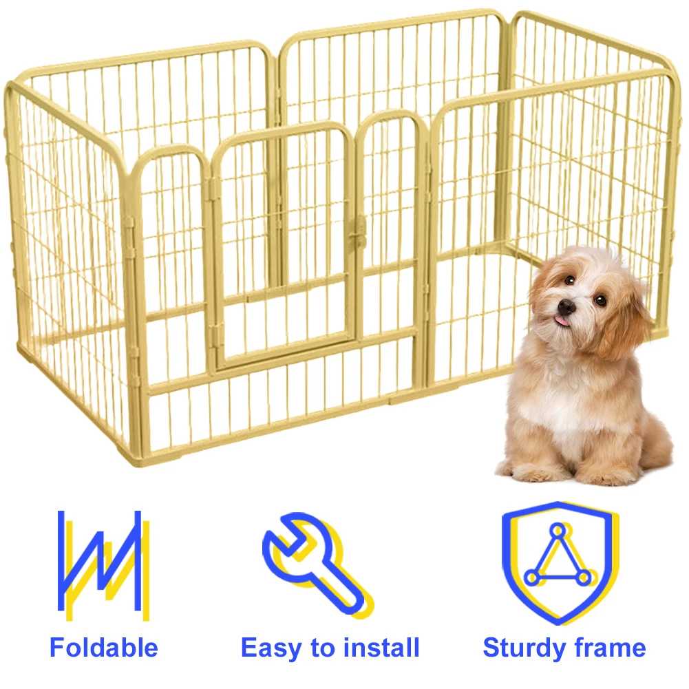 6 Panels Heavy Duty Dog Puppy Playpen Foldable Dog Playpen Fence Exercise Puppy Kennel Cage for Dog 1005009872291026