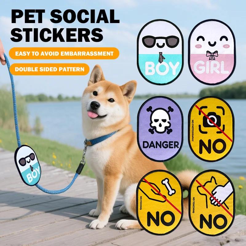 Pet Leash Velcro Cat Dog Warning Sign Cat Tag Dog Walking Leash Anti Touch and Anti Feeding Warning 1005009882172732