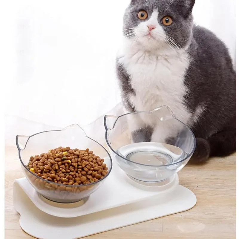 Cat Bowls, Cat Food Bowls Elevated Tilted, Anti Vomiting Kitty Bowl for Puppy and Bunny 1005009886282038