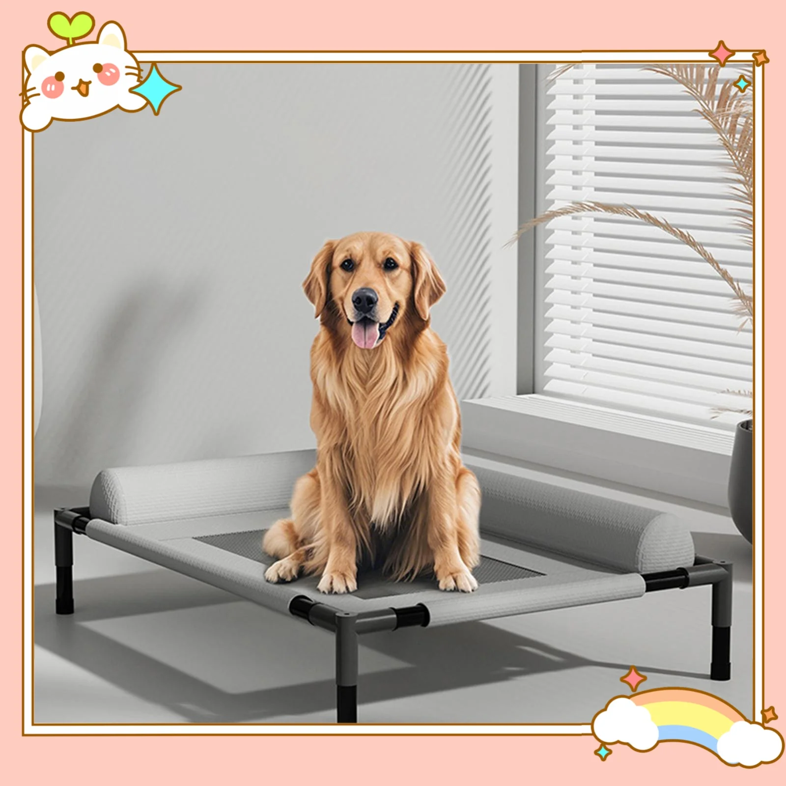 Elevated Cooling Dog Bed Portable Washable Dog Hammock Cat Bed for Cats Dogs Portable Dog Bed with 1005009886843202