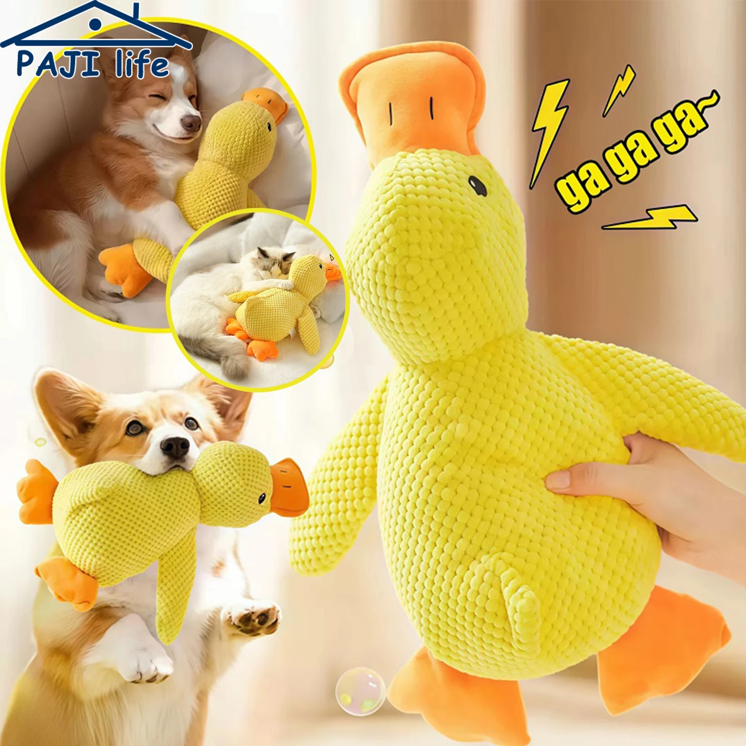 Duck dog toy plush chew resistant durable dog toy with quacking sound teeth grinding relief soft 1005009889255975