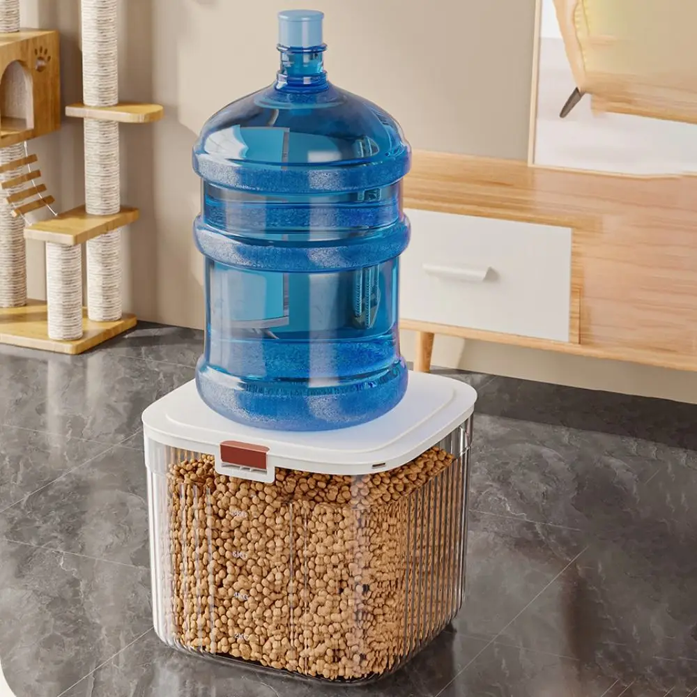 Flip Cover Dog Food Storage Container Sealed Large Capacity Cat Dry Food Box Plastic Transparent 1005009891245412