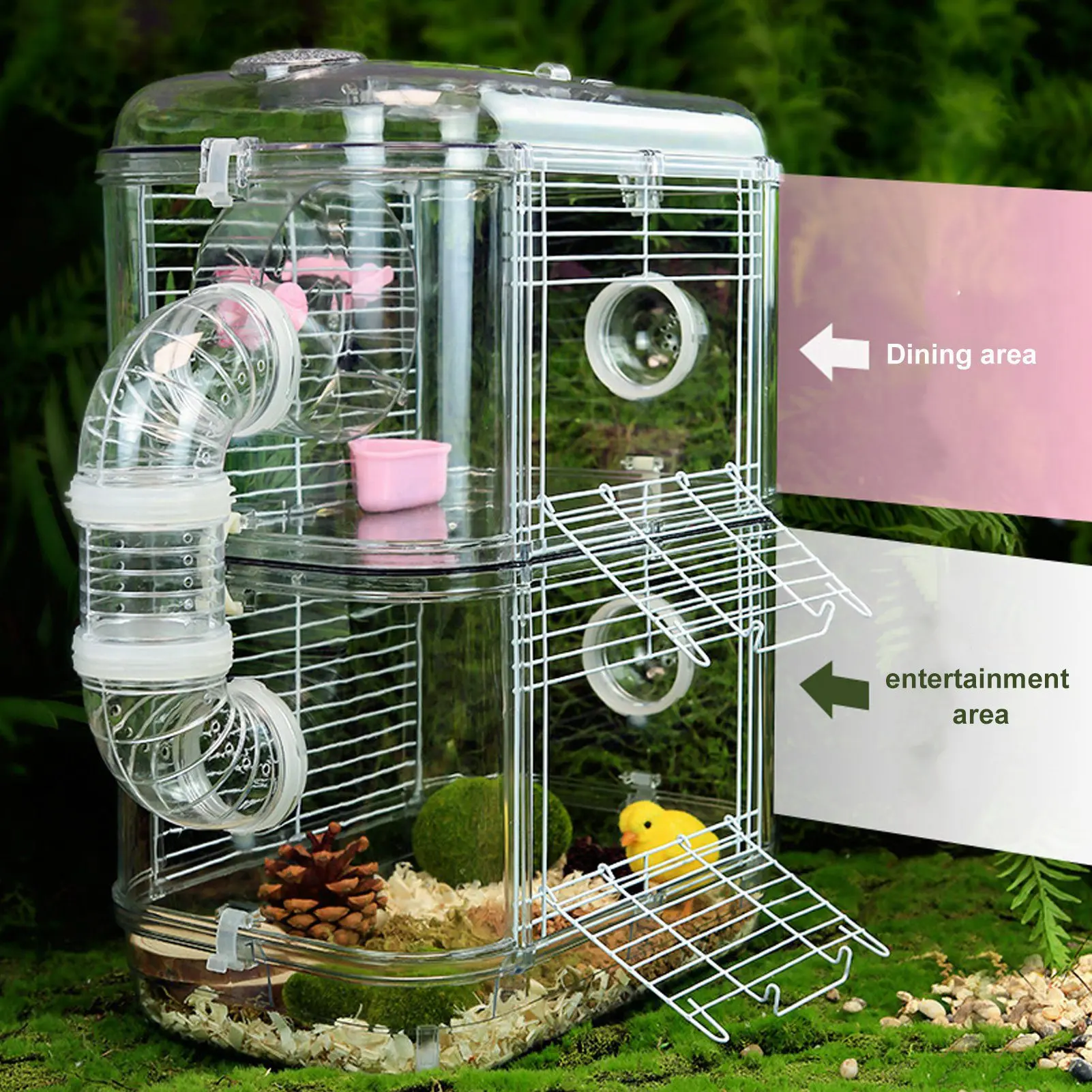 Hamster Cage Double Layer Iron Wire Fun Interactive Mice Small Animal Castle House with Water 1005009897437245