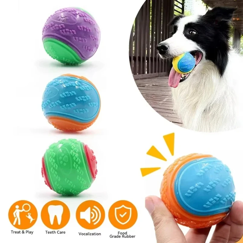 Dogs Chew Ball Interactive Toys Soft TPR Toys for Dog Pet Teeth Cleaning Bite Resistance Squeaky 1005009901374072