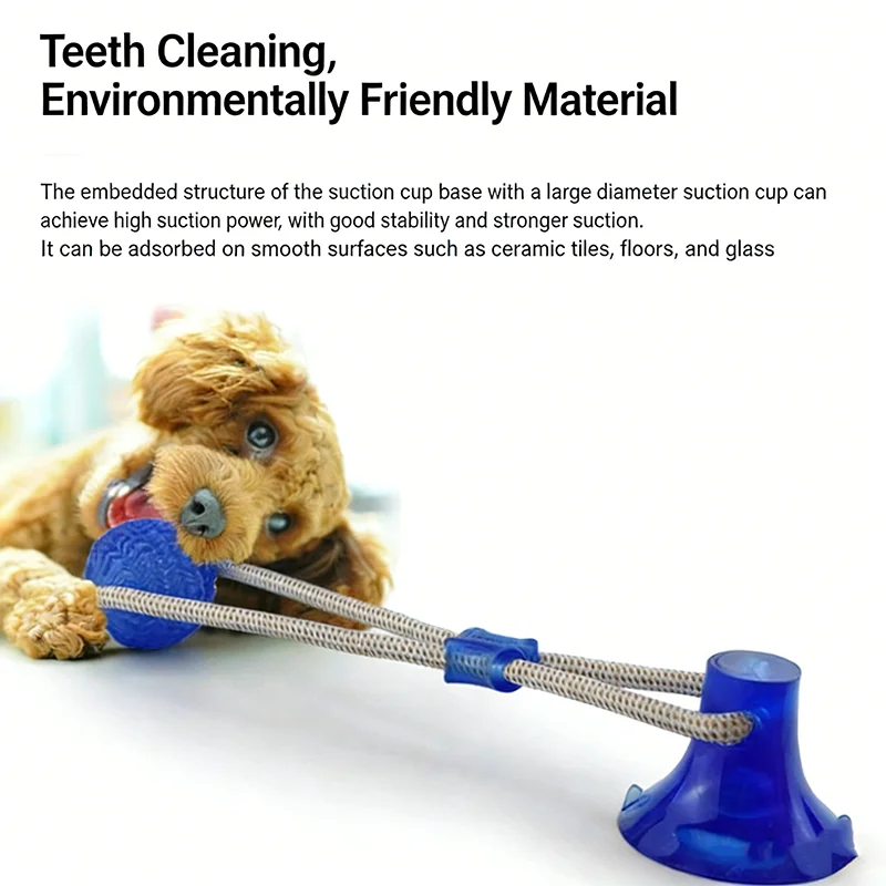 Strong Suction Cup Dog Ball Interactive Tug Rope Toy for Medium Large Dog Tug War Molar Chew 1005009902360596