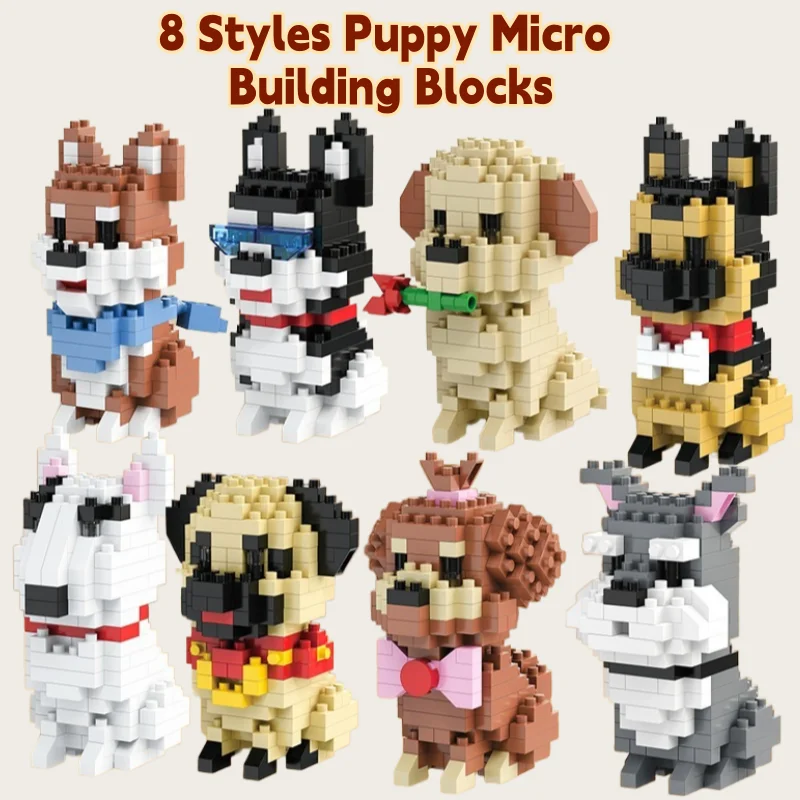DIY Creative Micro Building Blocks Set Dogs Cartoon Character Models DIY Educational Toys 1005009903796847
