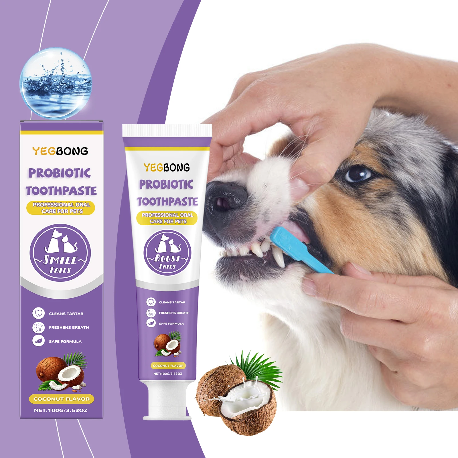 Probiotic Toothpaste for Pets:eliminates Plaque, Freshens Breath, Gentle Teeth Cleaning&oral Care 1005009906501034