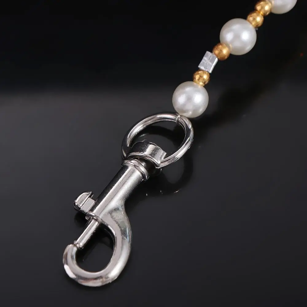 Pearls Dog Harness Leash Imitation Pearls Luxury Beaded Dog Leash Elegant Alloy Hook Pet (120cm) 1005009907558057