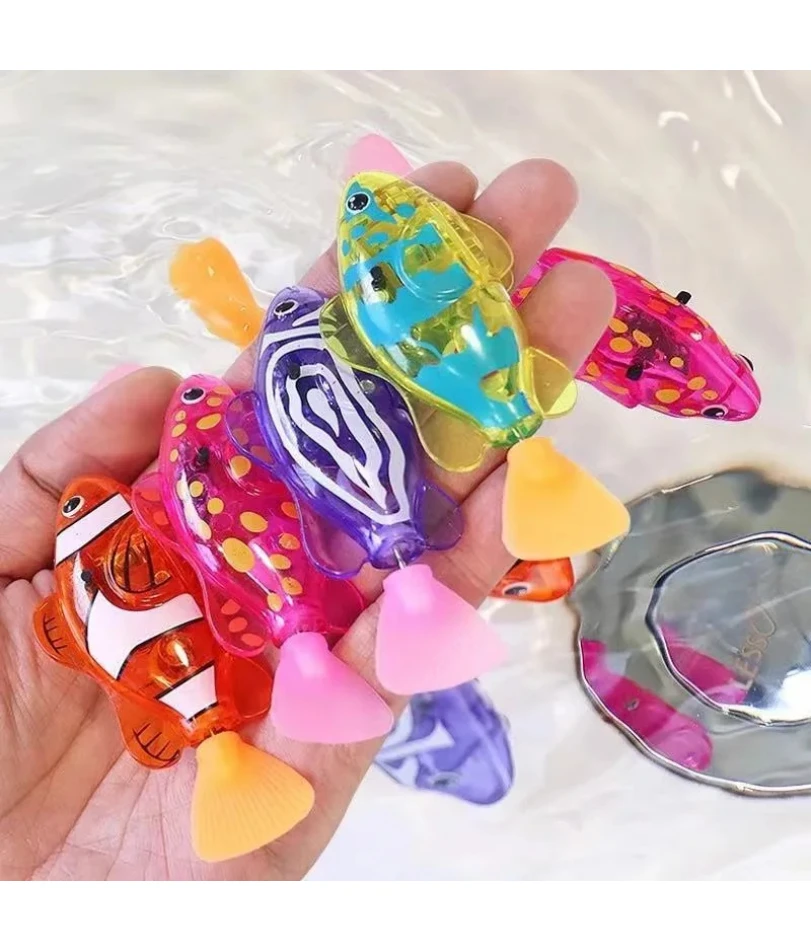 Cat Interactive Electric Fish Toy LED Light Swimming Robot Water Toy for Indoor Play Cats Dogs Pet 1005009909076536
