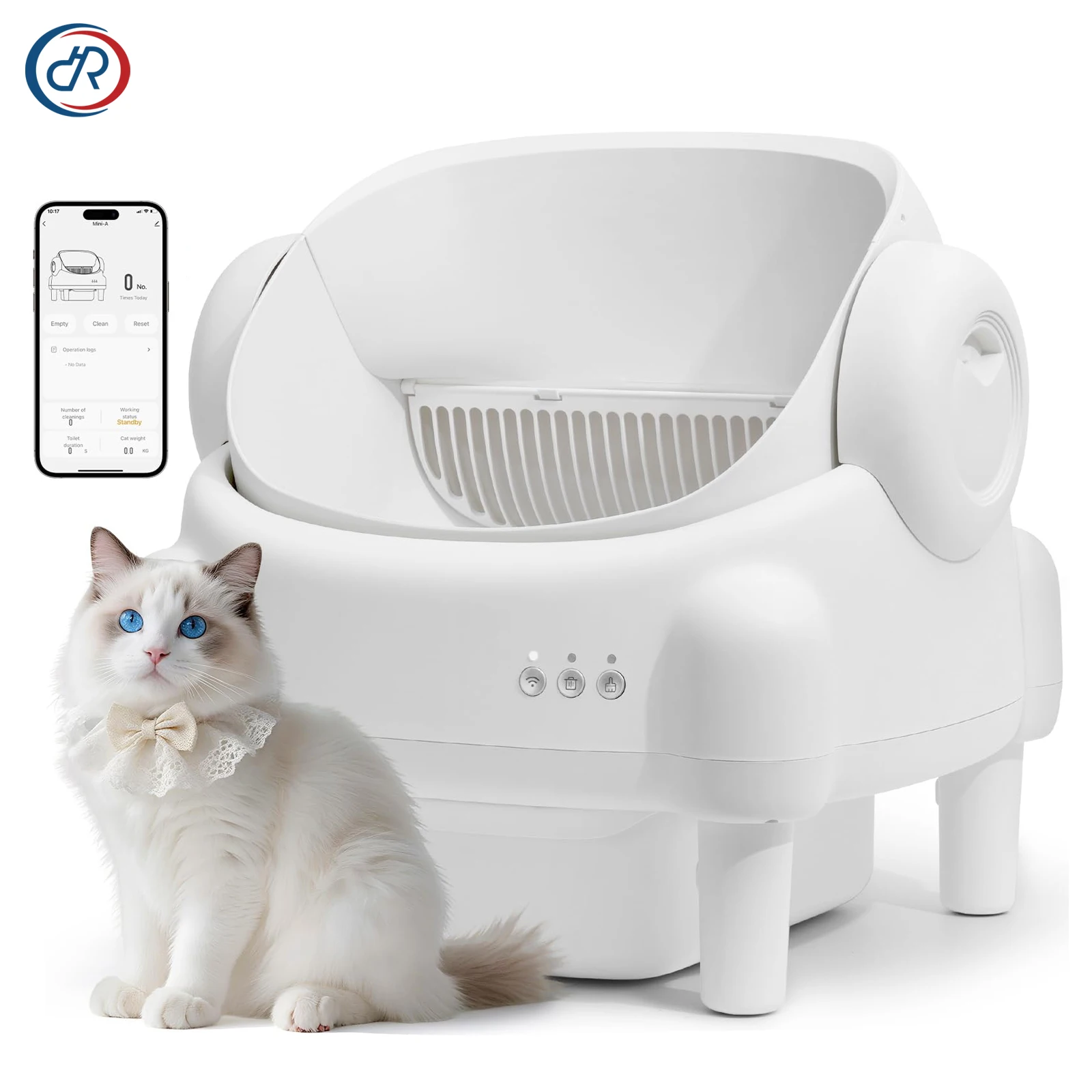 2025 New Trends Self Cleaning Litter Box Open Top Design Automatic Cat Litter Box with App Control 1005009910066094