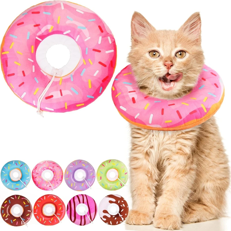 Cat Collar Soft Cute Donut Adjustable After Surgery Recovery Cone Lightweight Elizabethan Collar 1005009914310000