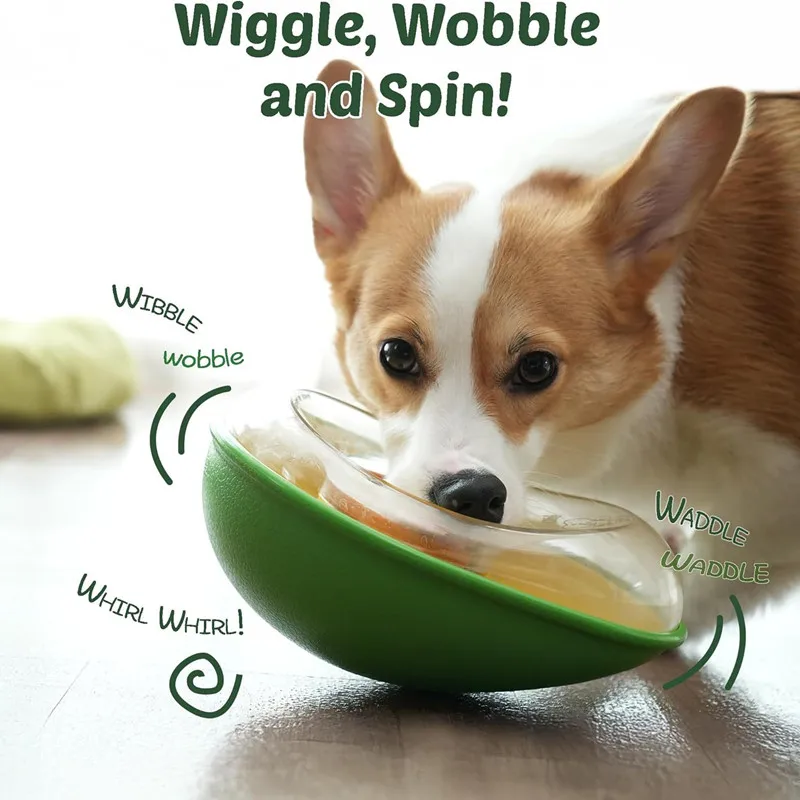 Avocado Training Pet Automatic Feeder Non-Spill Treat Dispensing Wobble Toys for Dogs Cats Slow 1005009917015161