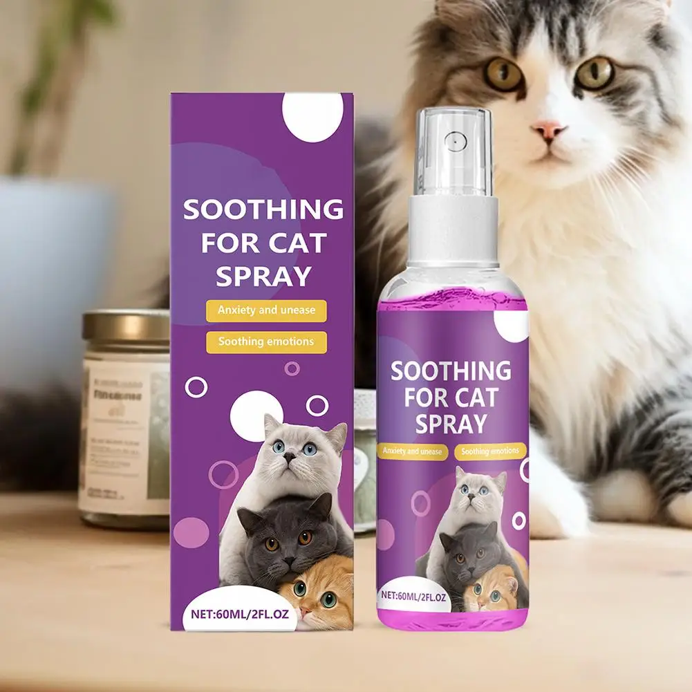 60ml Pet Calming Spray Pet Pheromone Cat Emotional Soothing Spray Improve Estrus Agitation Pet 1005009920676998