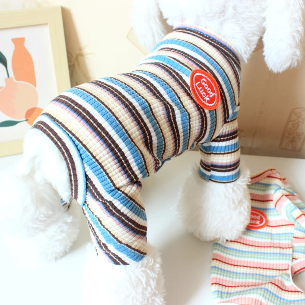 Pet Home Clothes Cotton Four-Legged Striped Suit Teddy Bichon Small Dog Comfortable Spring Autumn 1005009923198853