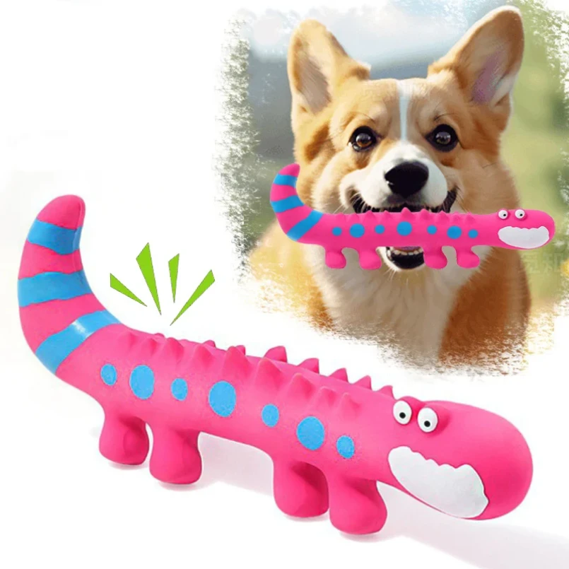 Dog Chew Toy Latex Lizard Squeaky Pet Toys For Small Medium Dogs Interactive Funny Dog Sounding 1005009927111903