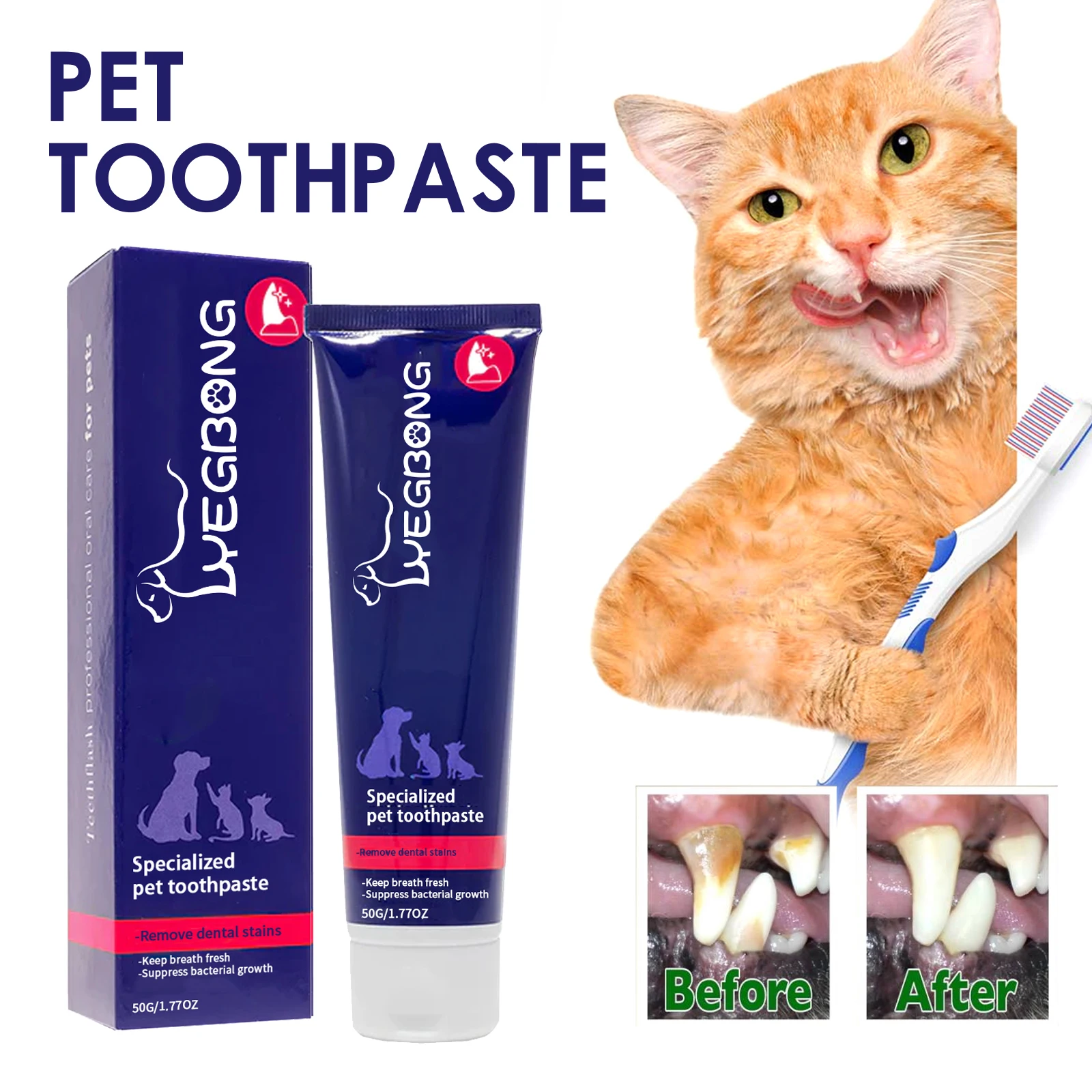 Pet Toothpaste Reduce Tartar Remove Dental Stain Eliminate Bad Breath Deodorant Whitening Dog Cat 1005009929211972