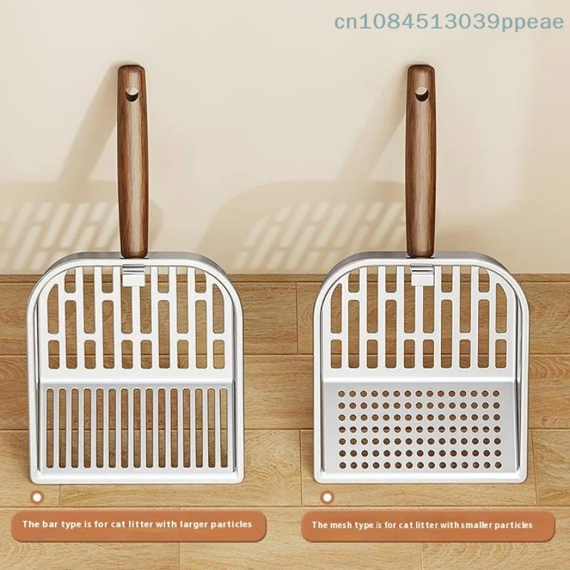 1 Pc Stainless Steel Cat Litter Scoop Long Wooden Handle Pet Waste Shovel Cleaning Tool Long 1005009937255477