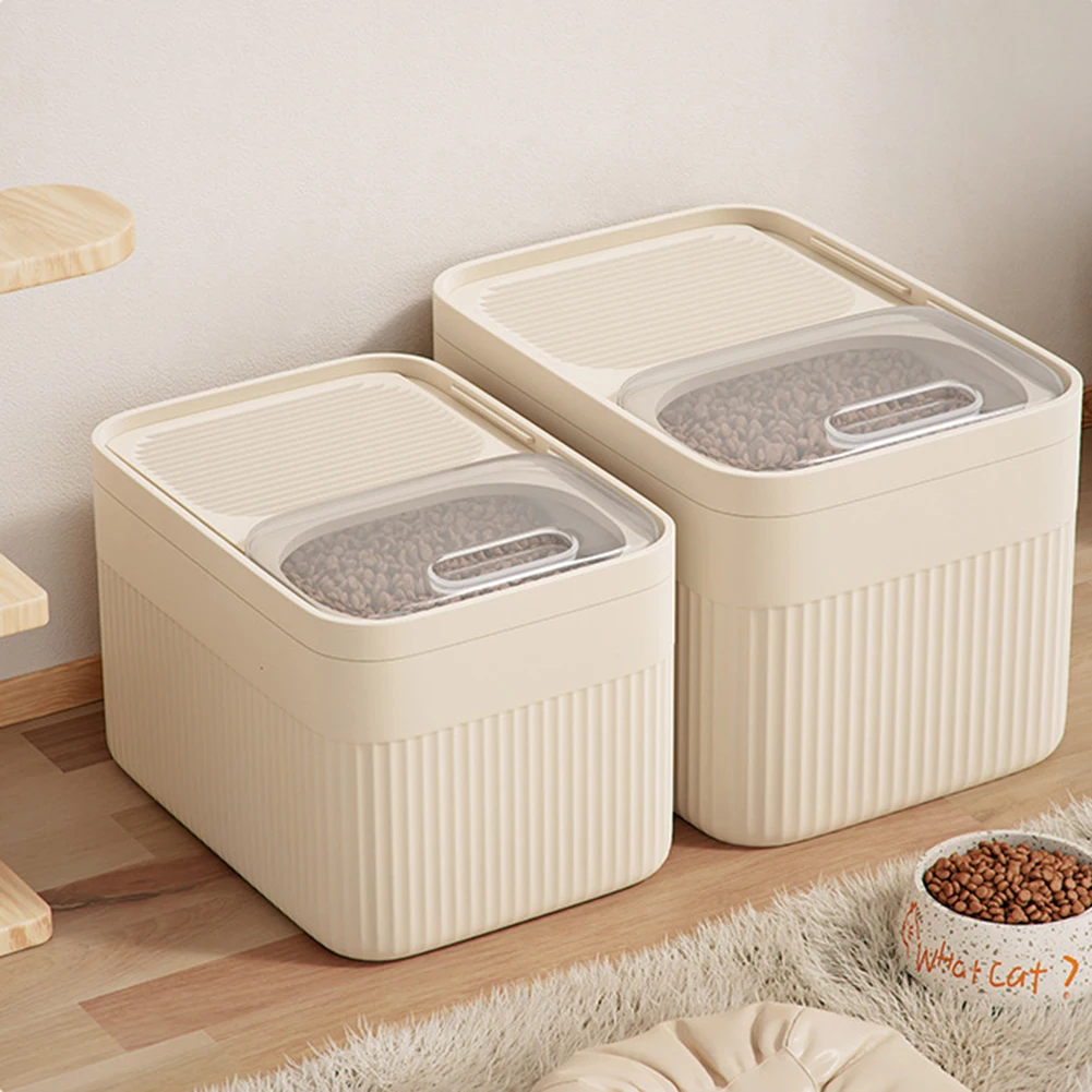 Dog Food Storage Container 5/10/15L Large Capacity Transparent Pet Food Bucket Box Moisture Proof 1005009939634686
