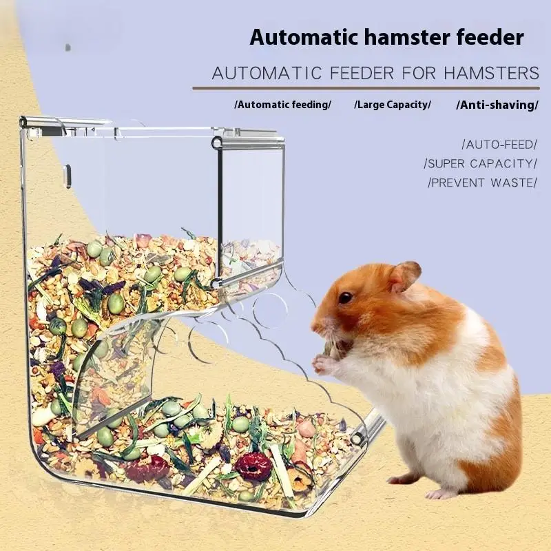 Pet Hamster Rabbit Squirrel Food Dispenser Feeder Plastic Clear Automatic Pet Feeder For Hamster 1005009940144808