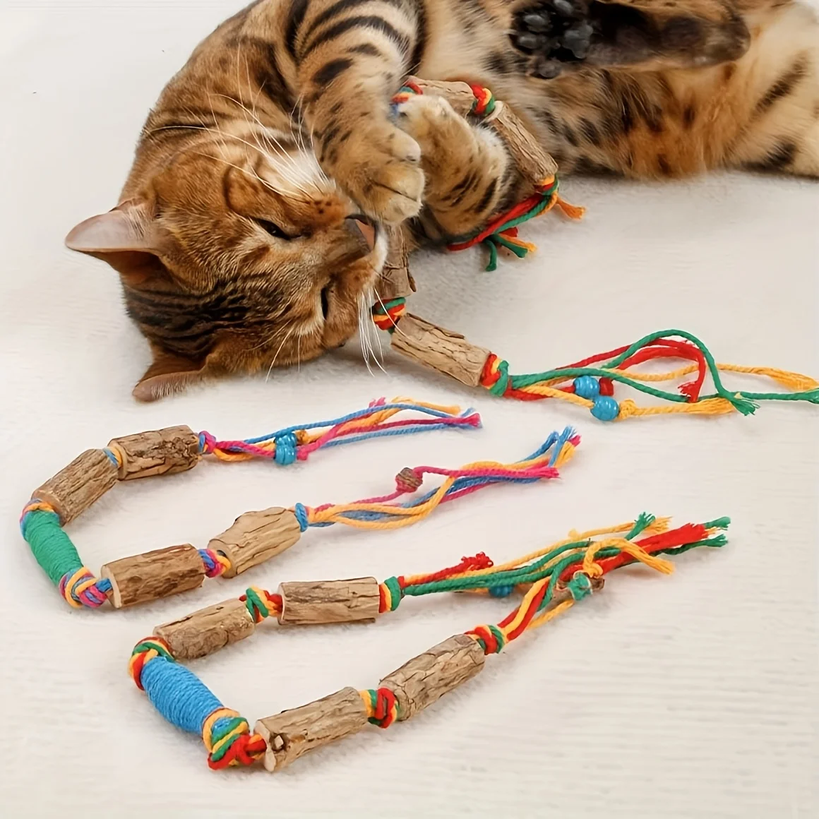 2pcsToy That Attracts Cats To Play, A Natural Cat Toy Made of Rope, Used for Chewing and Dental Care 1005009940375802