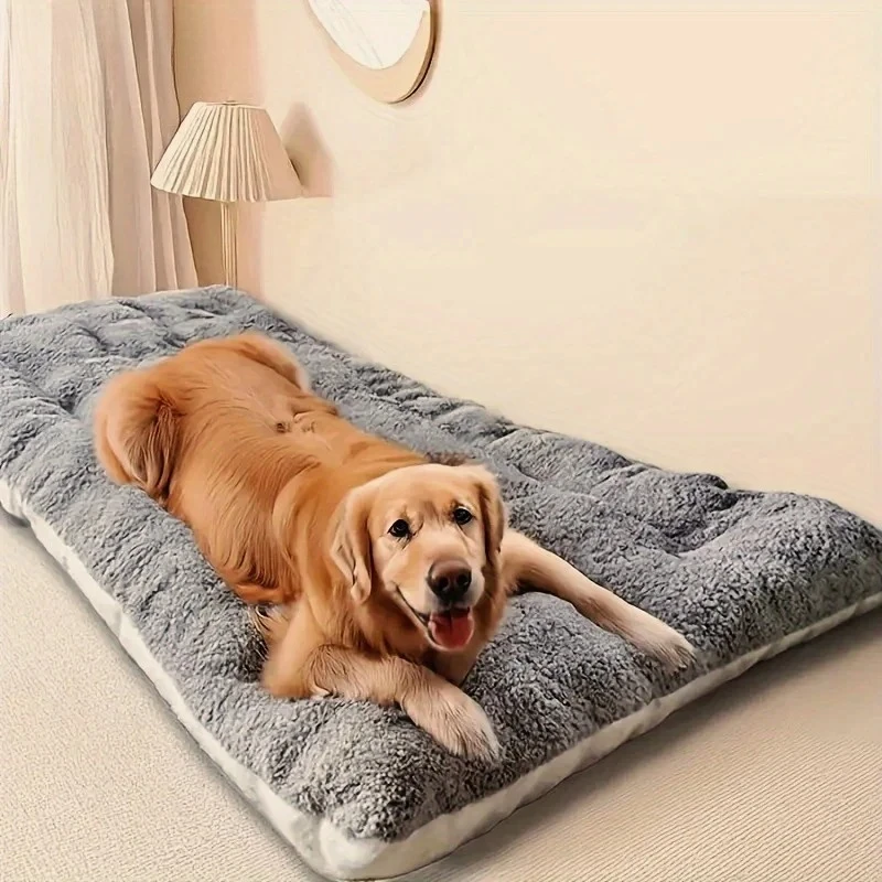 Large Plush Dog Bed Sofa Thickened Super Soft Polyester Pet Mat Dog Crate Mat Bed For Small Medium 1005009942817865