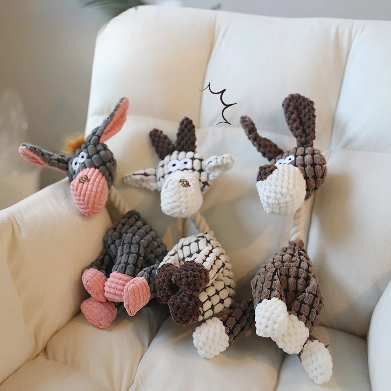 Cute Dog Toys for Small Large Dogs Animal Plush Dog Squeaky Toy Puppy Chew Toys Bite Resistant Pet 1005009944698326