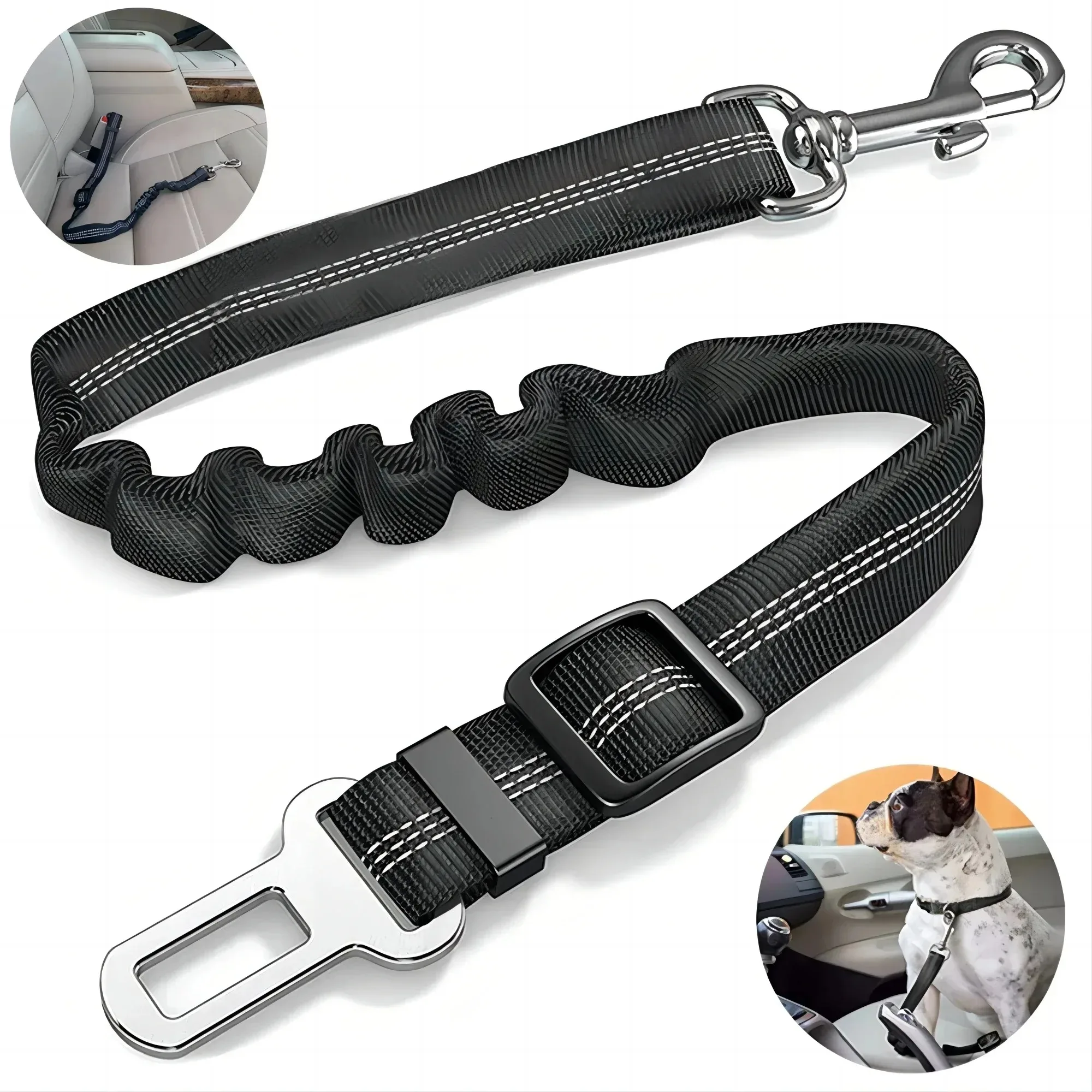 Elastic Nylon Dog Seat Belt for Small Large Dogs Adjustable Reflective Durable Lead Puppy Travel 1005009946865904
