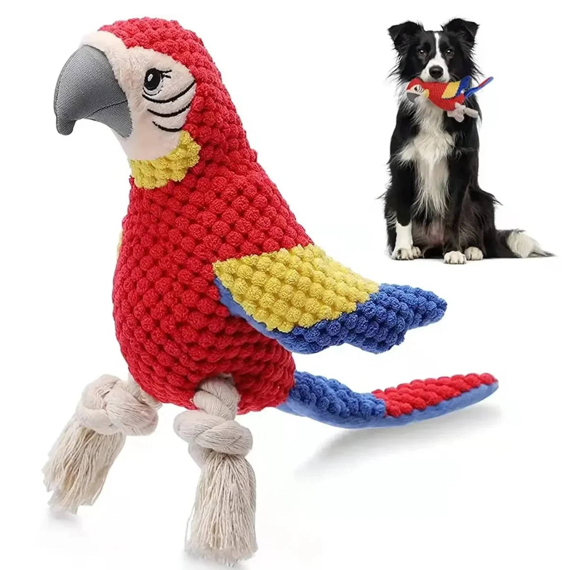 Indestructible Plush Parrot Dog Toy, Squeaky Stuffing Toy, Pet Supplies for Small and Big Dogs 1005009948584662