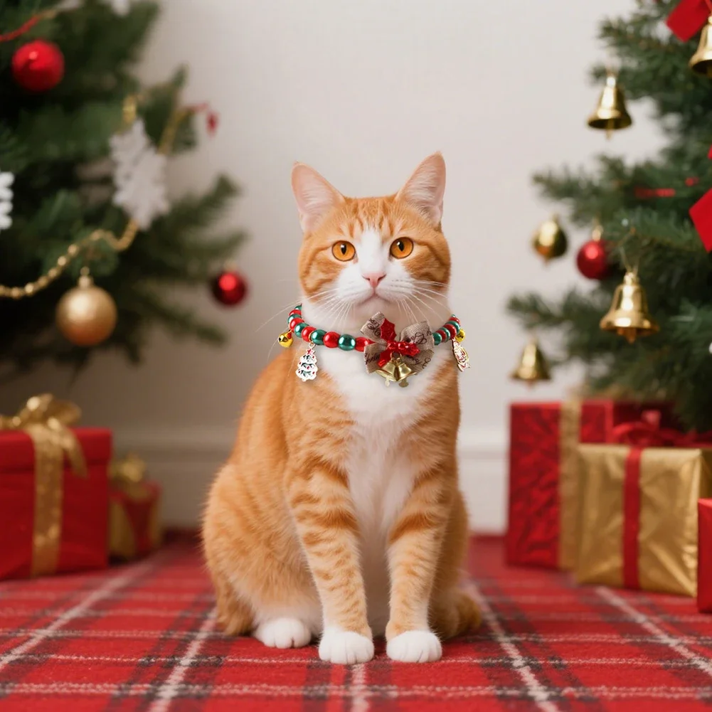 Colorful Christmas Cat Bell Collar Lucky Charm Vibrant Color Cat Jewelry Costume Kitten Collar 1005009948611134