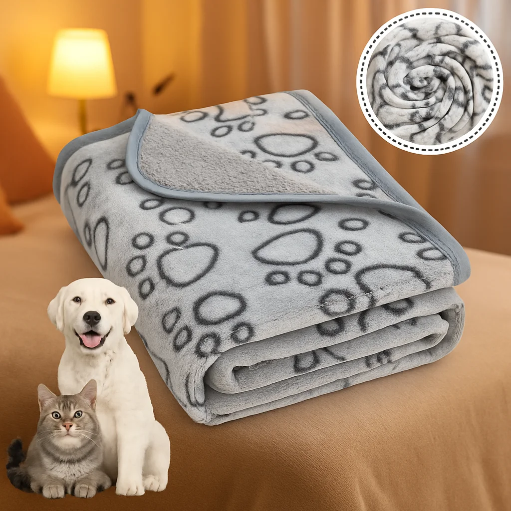 Pet Blanket to Keep Warm, Cut Flower Footprint Blanket, Cat and Dog Mat 1005009954181726