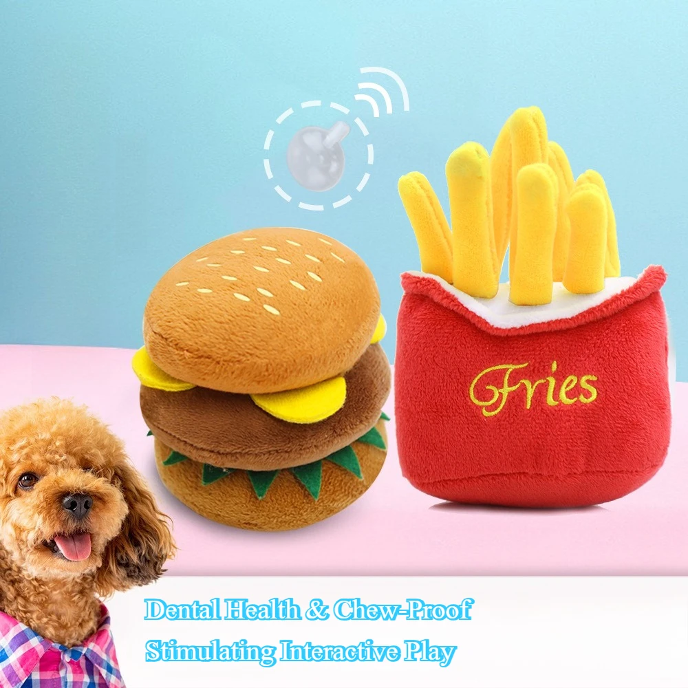 Squeaky Plush Chew Toys for Dogs & Cats, Bite-Resistant Fruit-Shaped Interactive Toys 1005009954421617