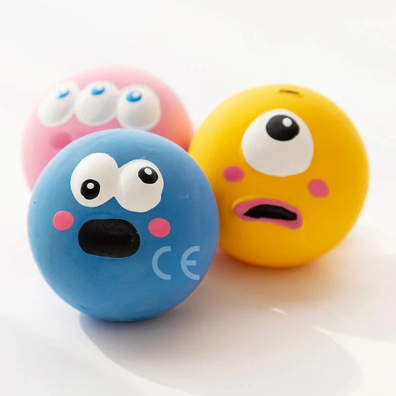 Pet Squeaky Toys Ball Dog Chewing Rubber Cleaning Tooth Chew Toy for Dogs Bite Resistant Sounder 1005009958943258