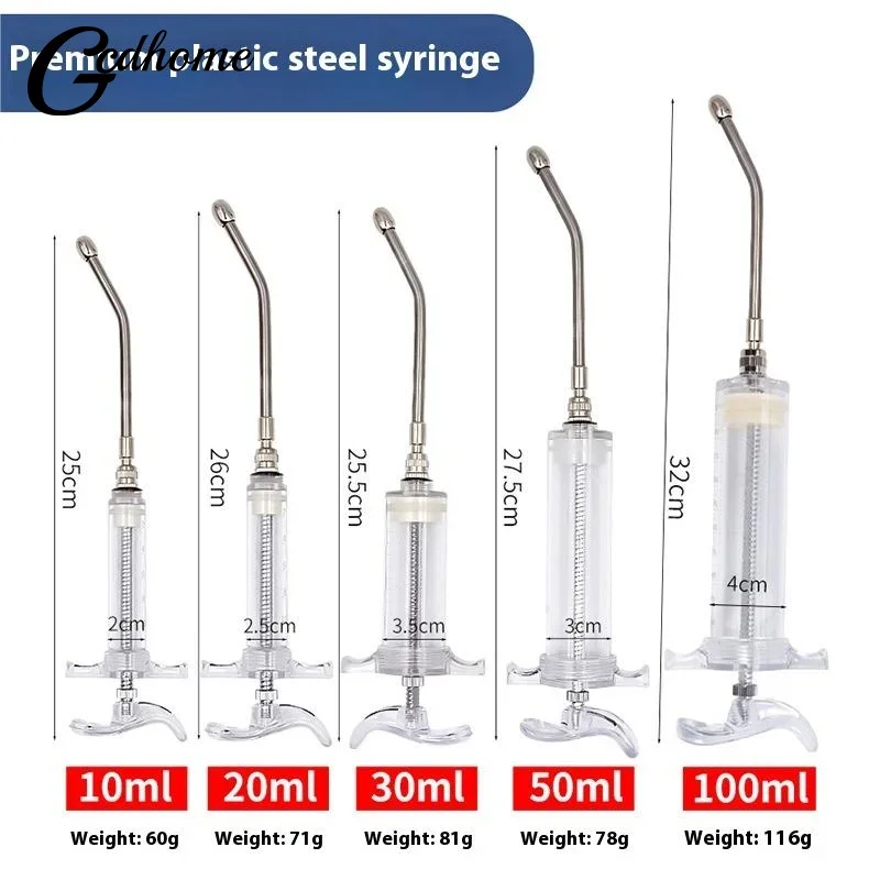 1Pcs 10ml/20ml/30ml/50ml/100ml Animal Feeding Syringe Manual Feeding Feeder Curved Medicine Tube 1005009964182856