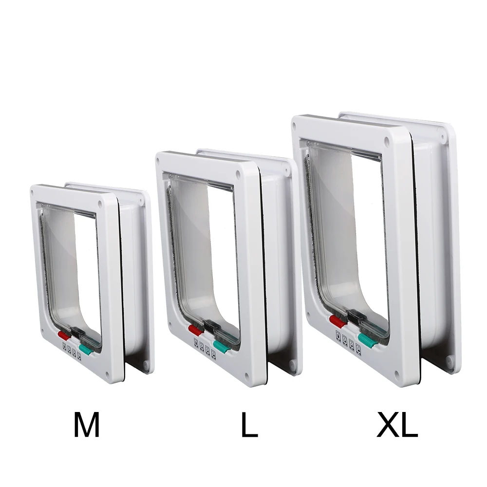 For Dog Cat Kitten ABS Plastic Dog Cat Flap Door With 4 Way Lock Security Flap Door Small Pet 1005009966262450