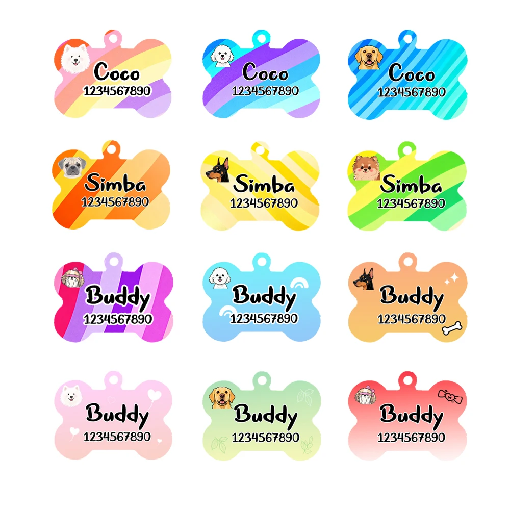 Dog ID Bone Tag Custom Personalized Collar Pendant Engraved Pet Necklace Chain Charm Supplies For 1005009966406638