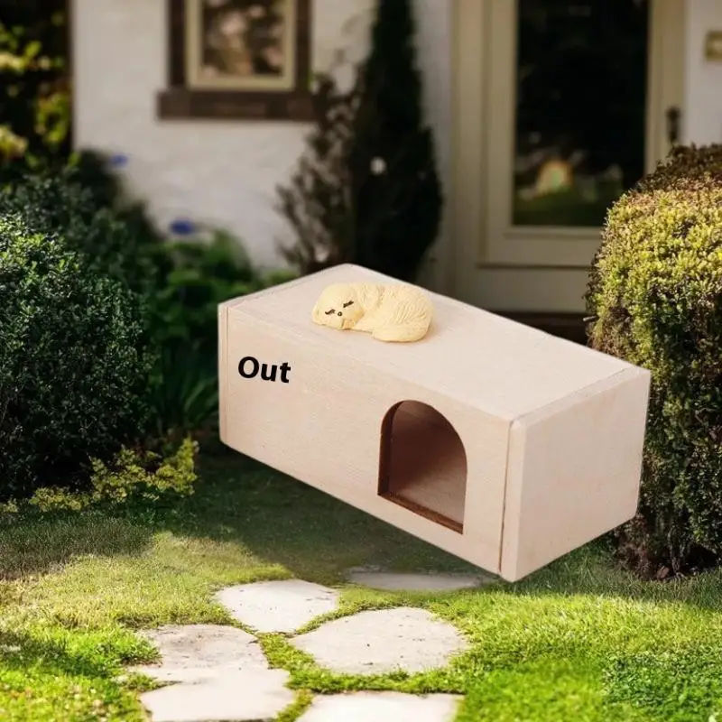Delicate 1:12 Miniature Pet House, Dog and Cat Kennel Decorative Dollhouse Accessories Set 1005009966848394