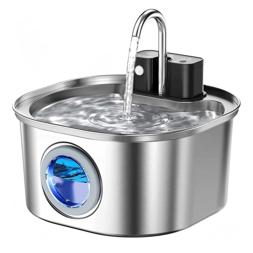 3L Stainless Steel Wireless Recharging Sensor Cat Water Fountain Auto Drinking Fountain For Cats 1005009973185601