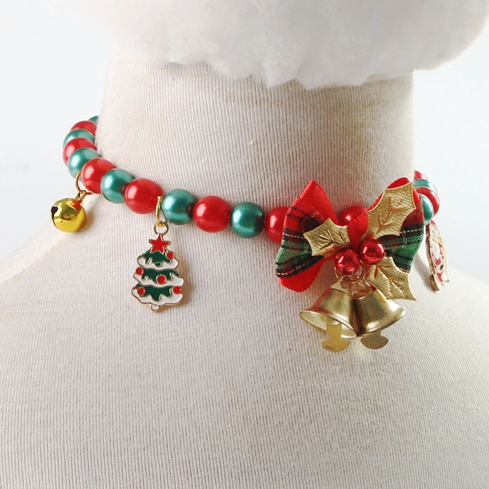 1Pc Lucky Charm Lovely Christmas Cat Bell Collar Vibrant Color Cat Jewelry Costume Kitten Collar 1005009974285461