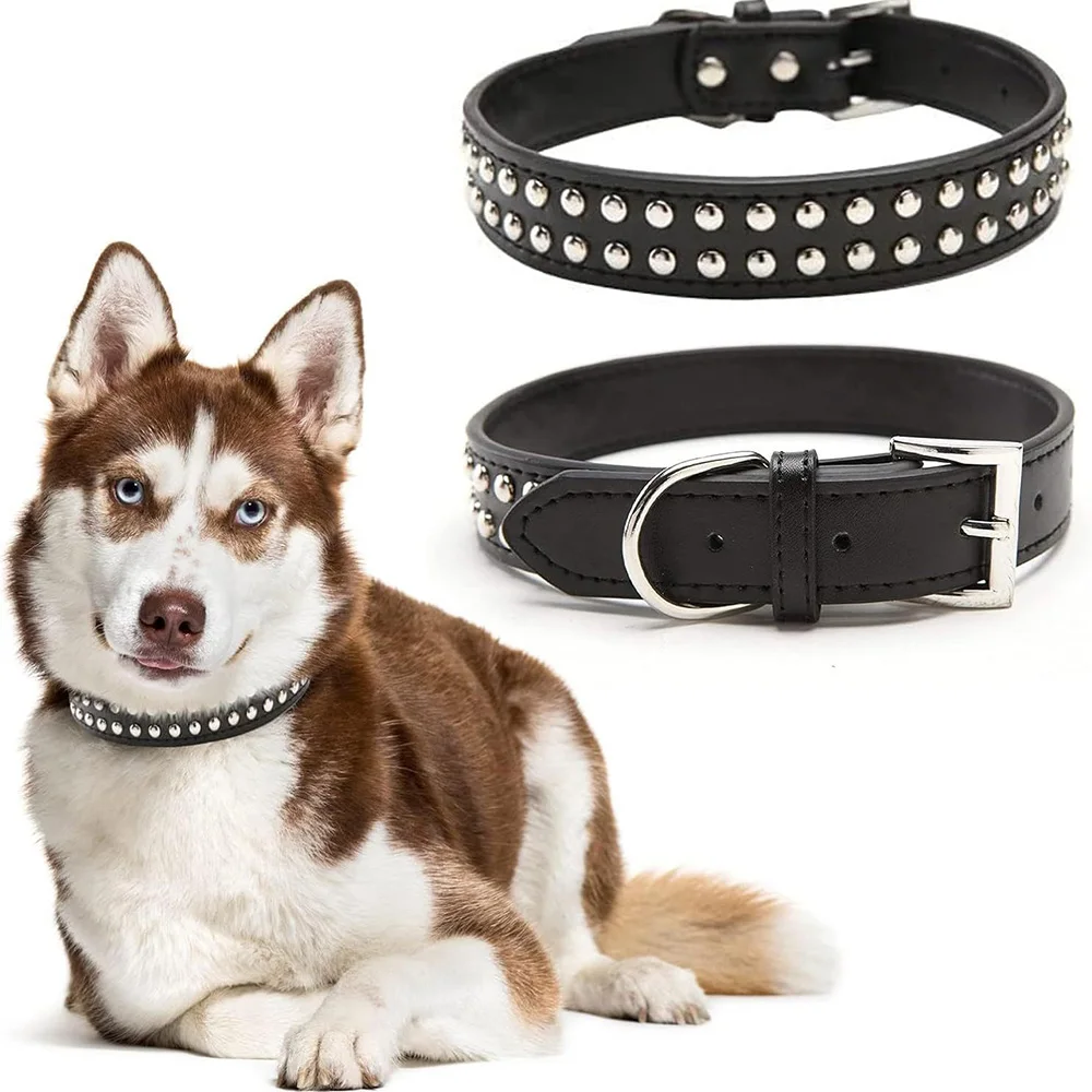 Dog Collar Anti-Bite, Heavy Duty Pet Collar with Rivets for Large & Medium Aggressive Dogs 1005009979334298
