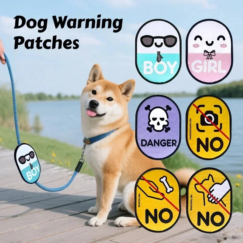 Interactive Leash Warning Patches: Hook & Loop Alert Tags for "No Touch" & "No Feed" Messages 1005009979350068