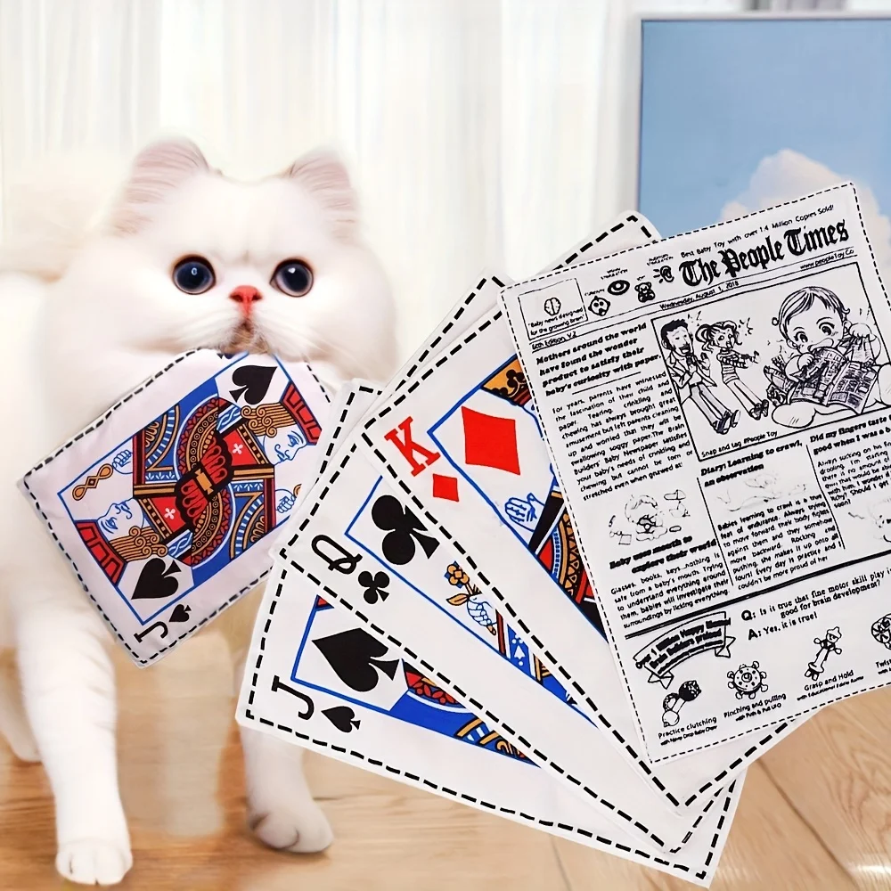 Newspaper Design Squeaky Plush Dog Toy, Durable and Bite-Resistant 1005009982212717