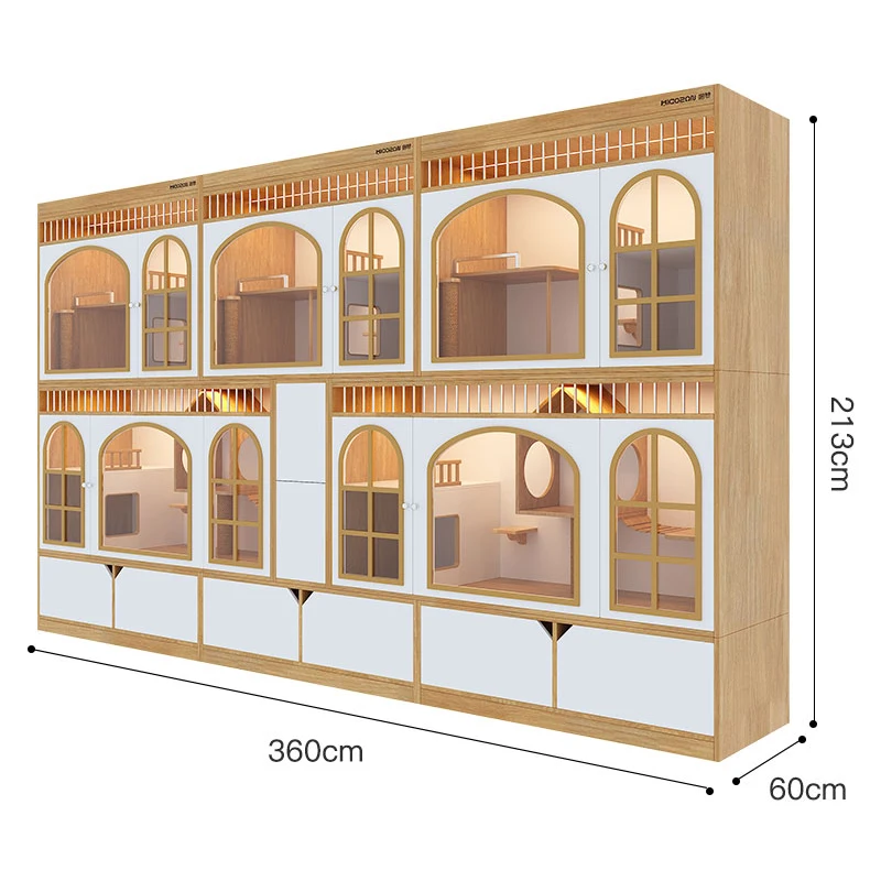 Solid Wooden Cat Villa Cat Cage Large Home Luxury Cat House Free Space Pet Houses Furniture 1005009983259506