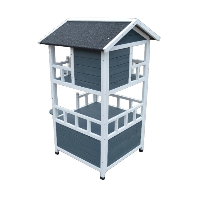 Wooden Outside Cat Shelter Weatherproof Large Outdoor Cat House with Escape Door 1005009983526833