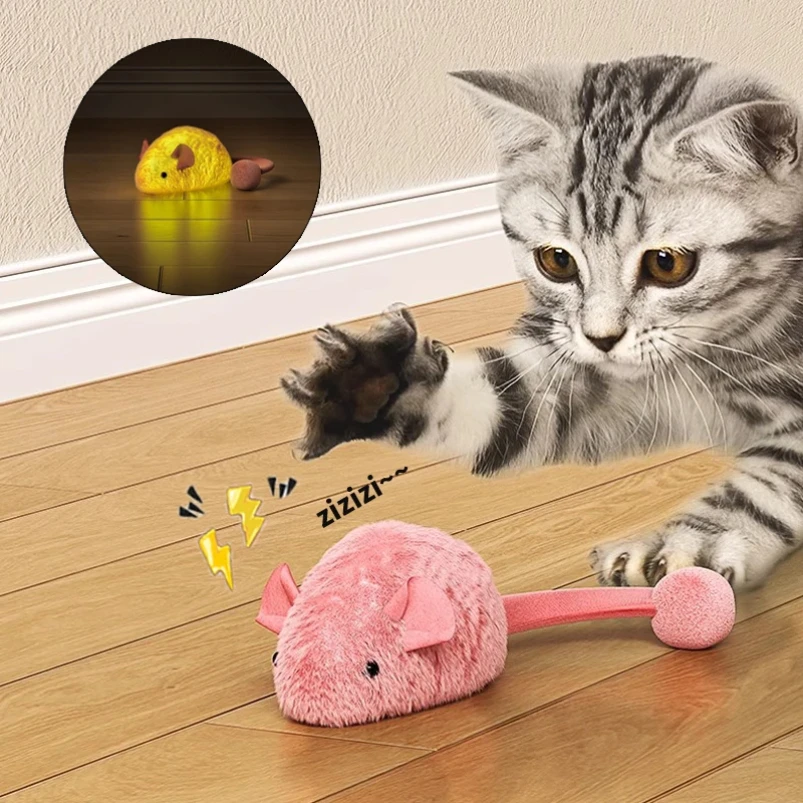 New Interactive Mouse Plush Cat Chew Toys Boredom Kitten Game Indoor Mice Luminous for Cats 1005009988279459