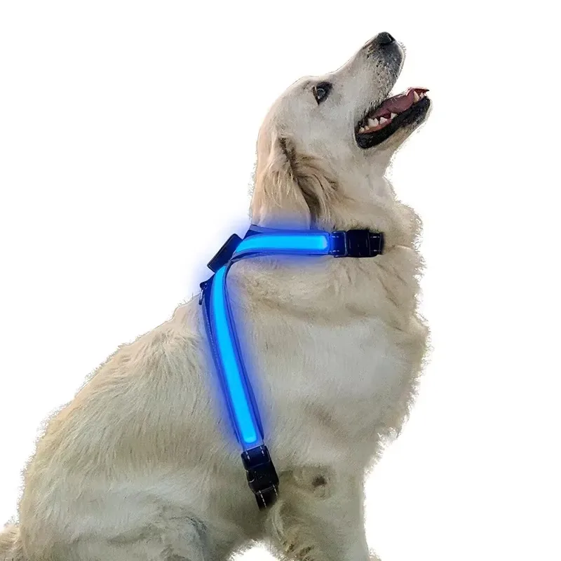 Color Changing Dog Collar Explosion Resistant Reflective Vest Adjustable Chest Harness LED Light 1005009992756013
