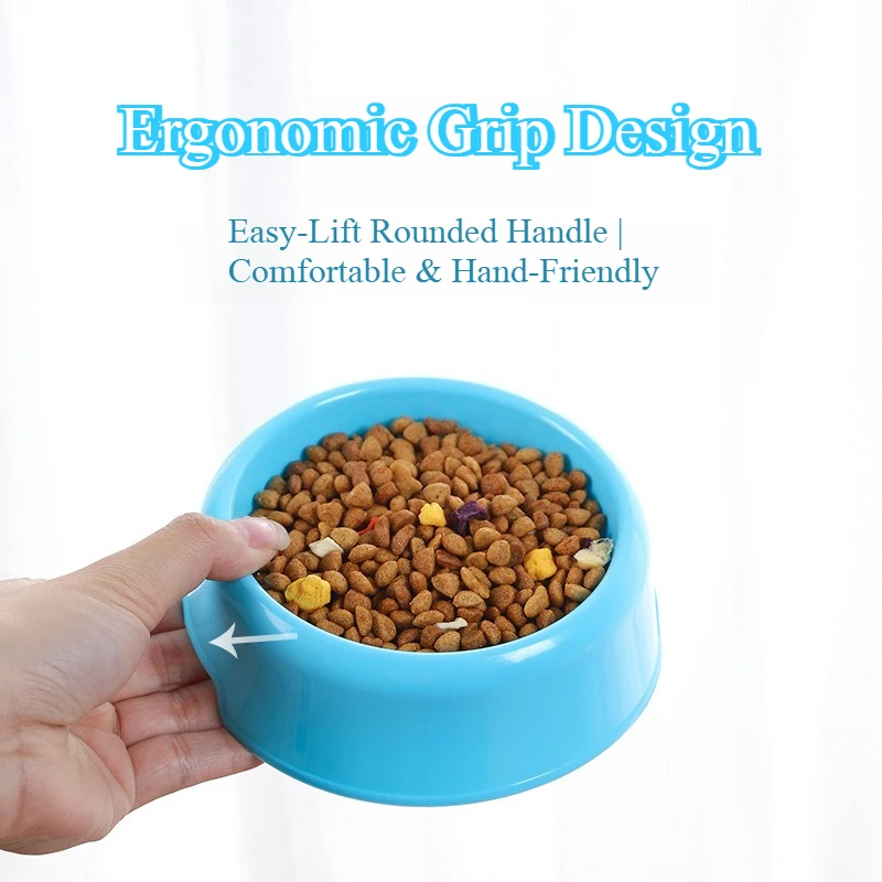 Candy Color Pet Bowl, Plastic Round Food & Water Dish for Cats & Dogs, Easy-Clean Simple Design 1005009993171650