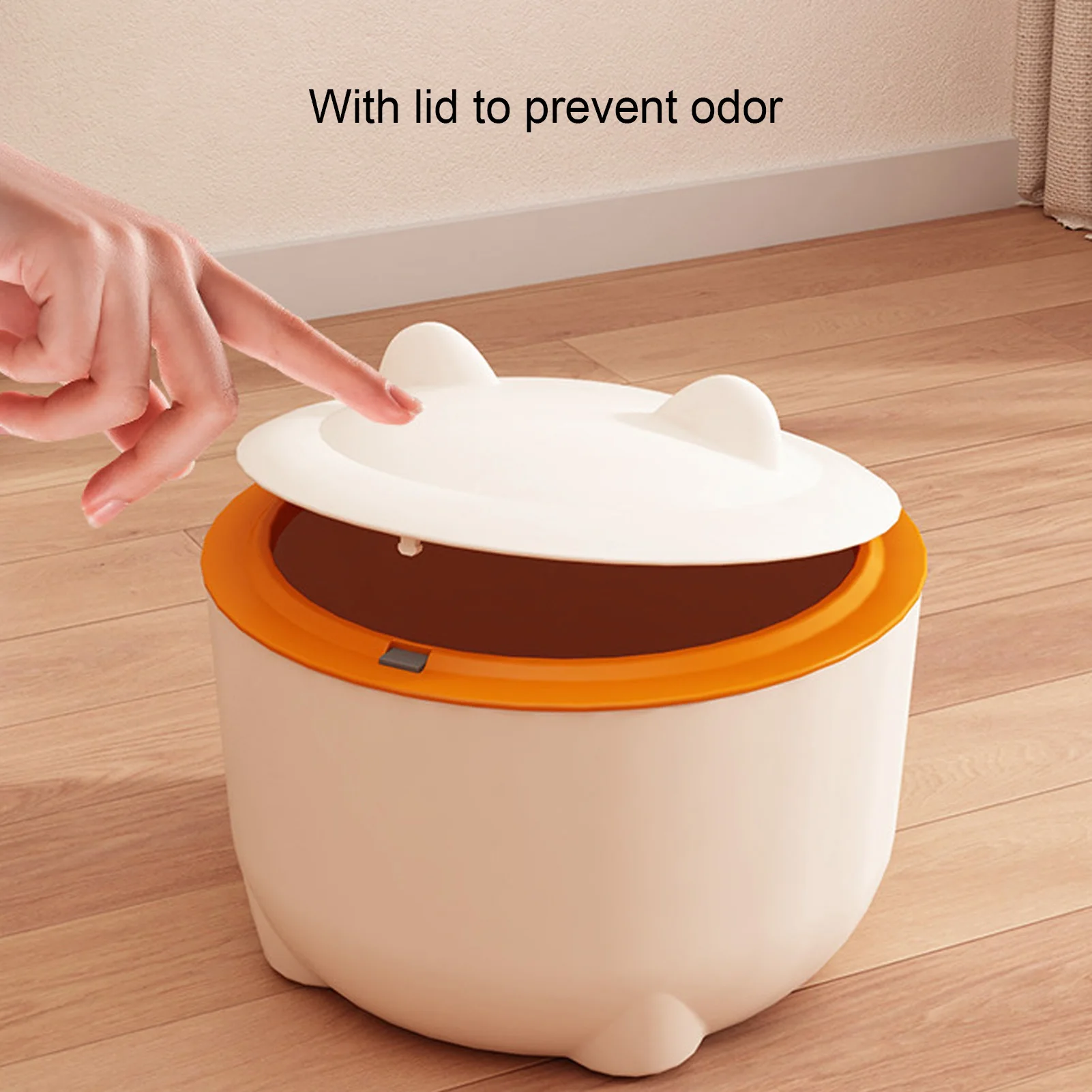 Cat Litter Trash Can with Press Type Lid Enclosed Design Compact Multipurpose Cat Waste 1005009995981854